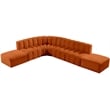 Meridian Furniture Arc Cognac Velvet Modular Sectional