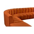 Meridian Furniture Arc Cognac Velvet Modular Sectional
