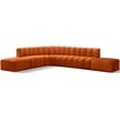 Meridian Furniture Arc Cognac Velvet Modular Sectional