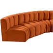 Meridian Furniture Arc Cognac Velvet Modular Sectional