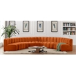 Meridian Furniture Arc Cognac Velvet Modular Sectional