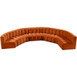 Meridian Furniture Arc Cognac Velvet Modular Sectional