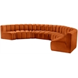 Meridian Furniture Arc Cognac Velvet Modular Sectional