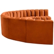 Meridian Furniture Arc Cognac Velvet Modular Sectional