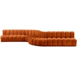 Meridian Furniture Arc Cognac Velvet Modular Sectional