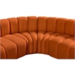 Meridian Furniture Arc Cognac Velvet Modular Sectional