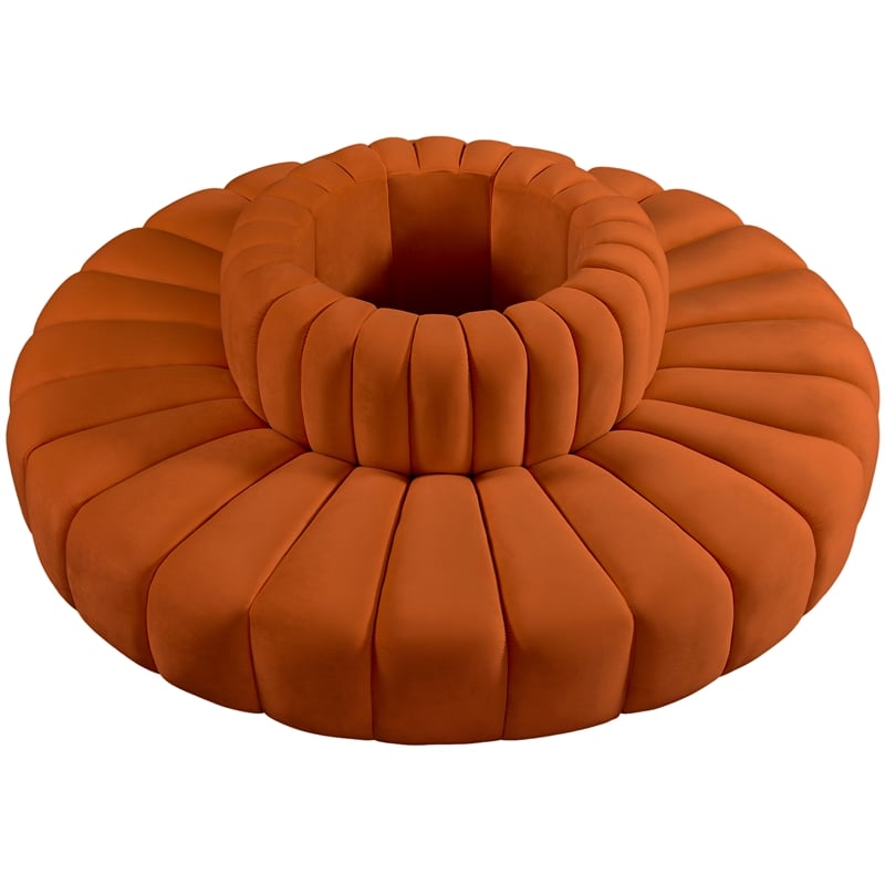 Meridian Furniture Arc Cognac Velvet Modular Sectional