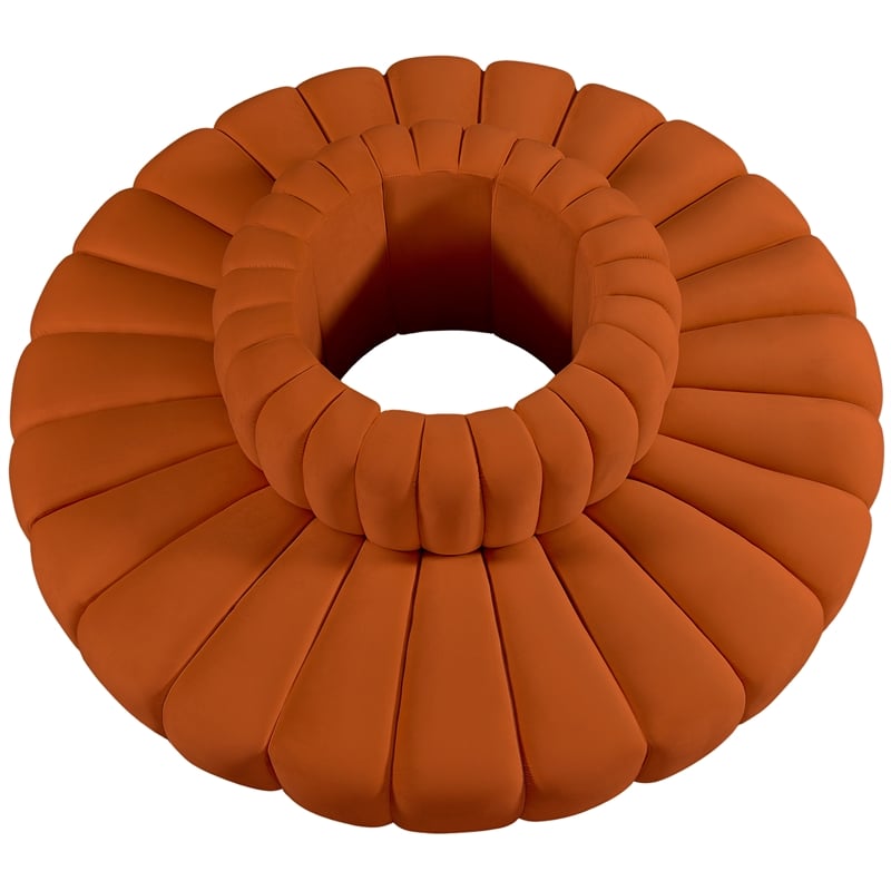 Meridian Furniture Arc Cognac Velvet Modular Sectional