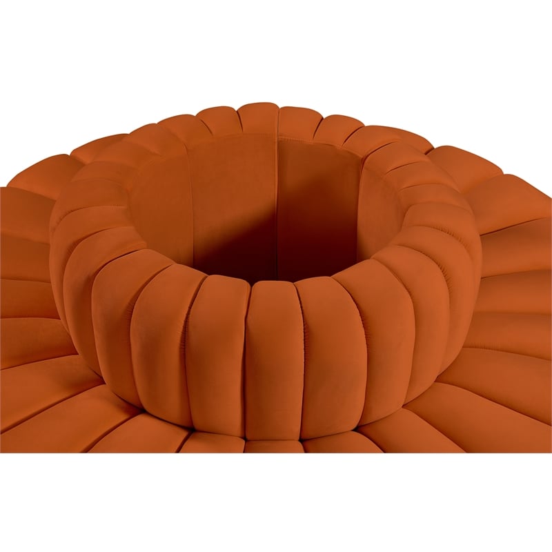 Meridian Furniture Arc Cognac Velvet Modular Sectional