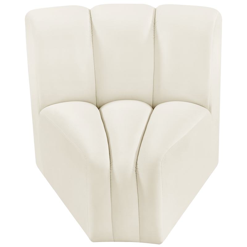 Meridian Furniture Arc Cream Velvet Curved Corner