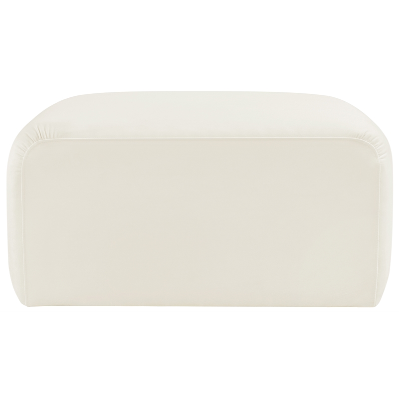 Meridian Furniture Arc Cream Velvet Ottoman