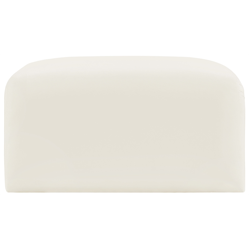 Meridian Furniture Arc Cream Velvet Ottoman