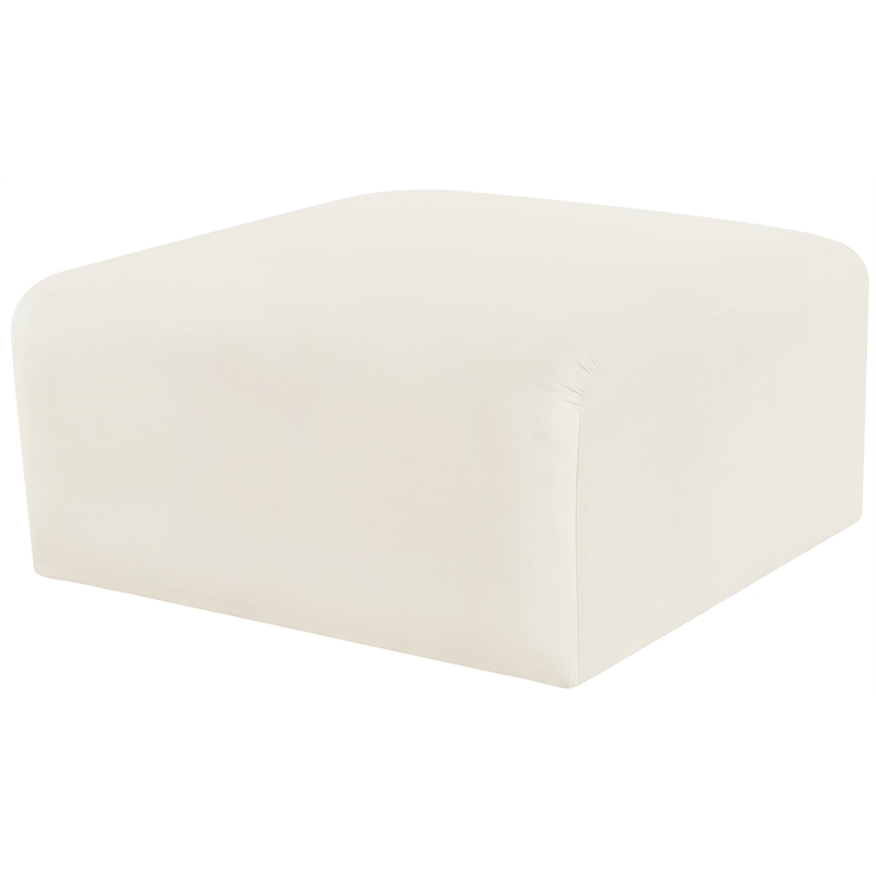 Meridian Furniture Arc Cream Velvet Ottoman