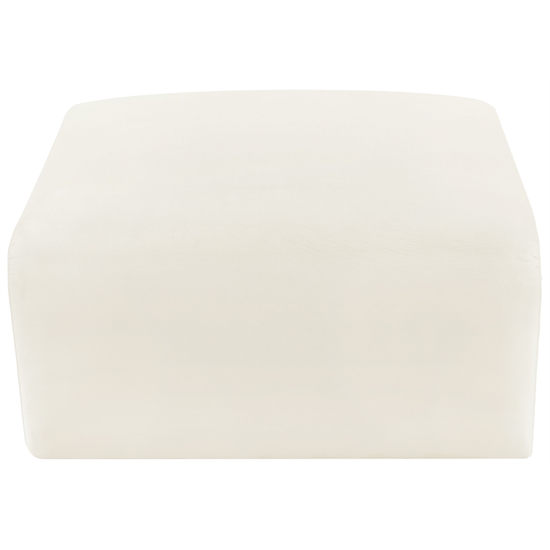 Meridian Furniture Arc Cream Velvet Ottoman