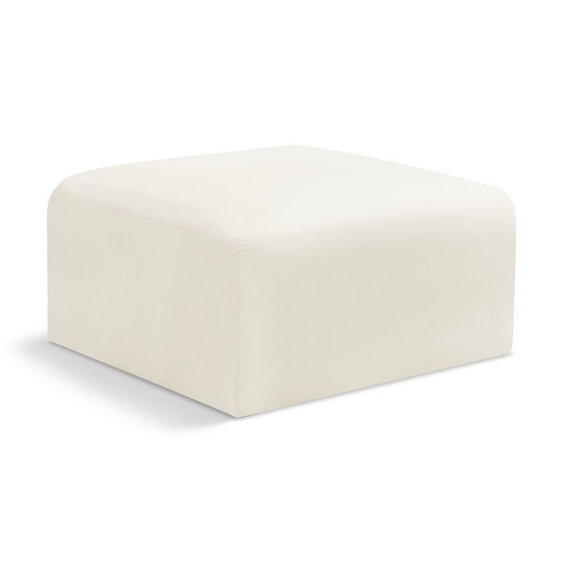 Meridian Furniture Arc Cream Velvet Ottoman