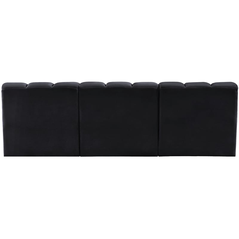 Meridian Furniture Arc Black Velvet Modular Sectional