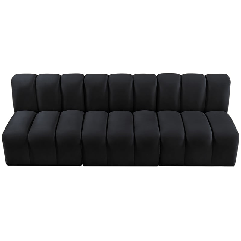 Meridian Furniture Arc Black Velvet Modular Sectional