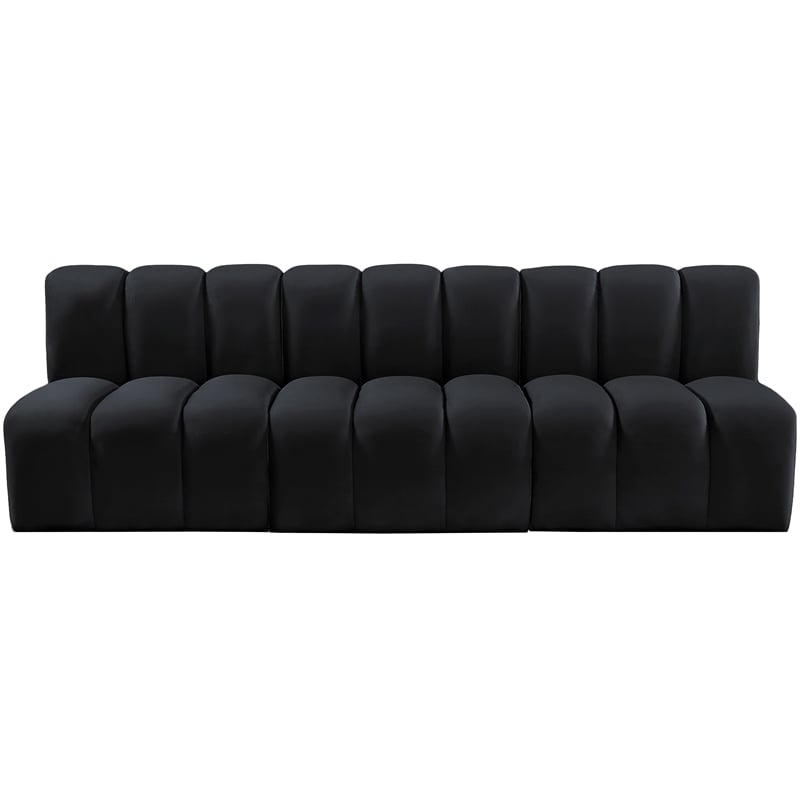 Meridian Furniture Arc Black Velvet Modular Sectional