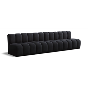 Meridian Furniture Arc Black Velvet Modular Sectional