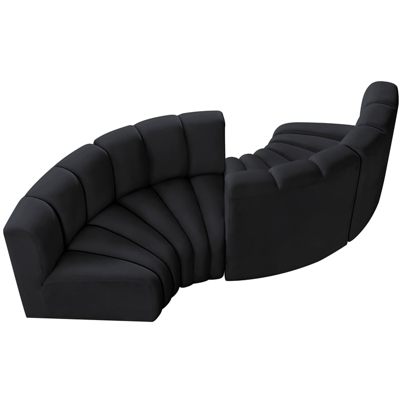 Meridian Furniture Arc Black Velvet Modular Sectional