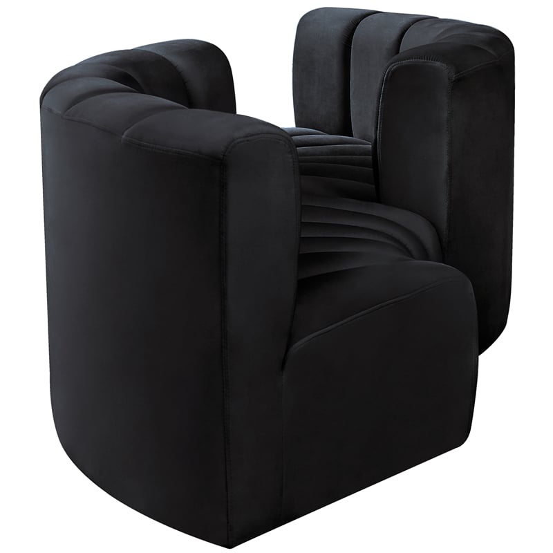 Meridian Furniture Arc Black Velvet Modular Sectional