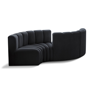 Meridian Furniture Arc Black Velvet Modular Sectional