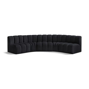 Meridian Furniture Arc Black Velvet Modular Sectional