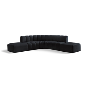 Meridian Furniture Arc Black Velvet Modular Sectional