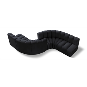 Meridian Furniture Arc Black Velvet Modular Sectional