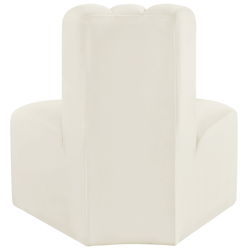 Meridian Furniture Arc Cream Velvet Reverse Corner