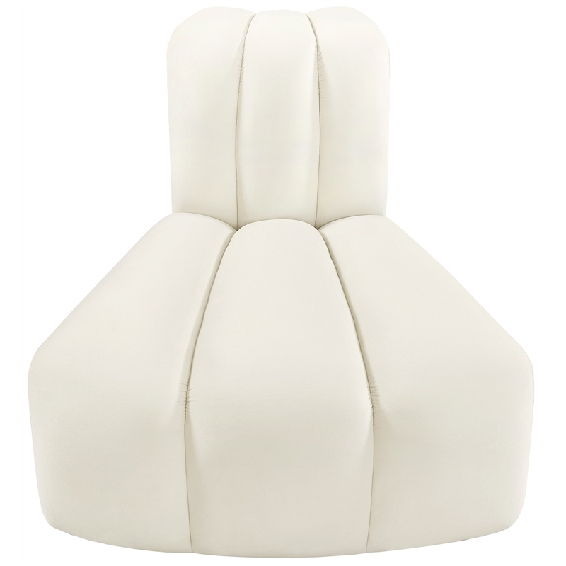 Meridian Furniture Arc Cream Velvet Reverse Corner