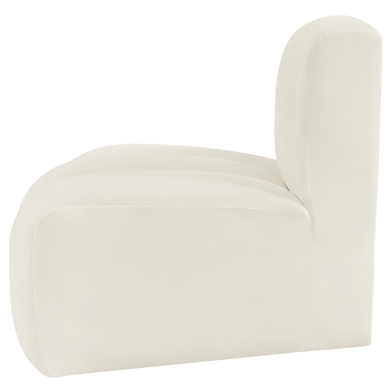 Meridian Furniture Arc Cream Velvet Reverse Corner