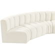 Meridian Furniture Arc Cream Velvet Modular Sectional