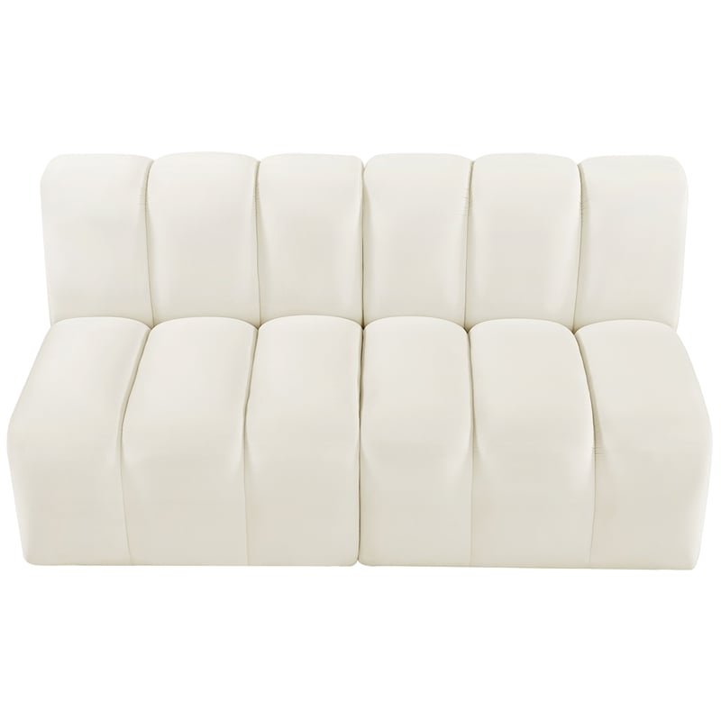 Meridian Furniture Arc Cream Velvet Modular Sectional
