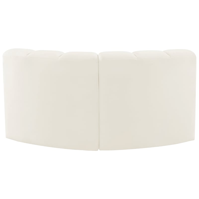 Meridian Furniture Arc Cream Velvet Modular Sectional