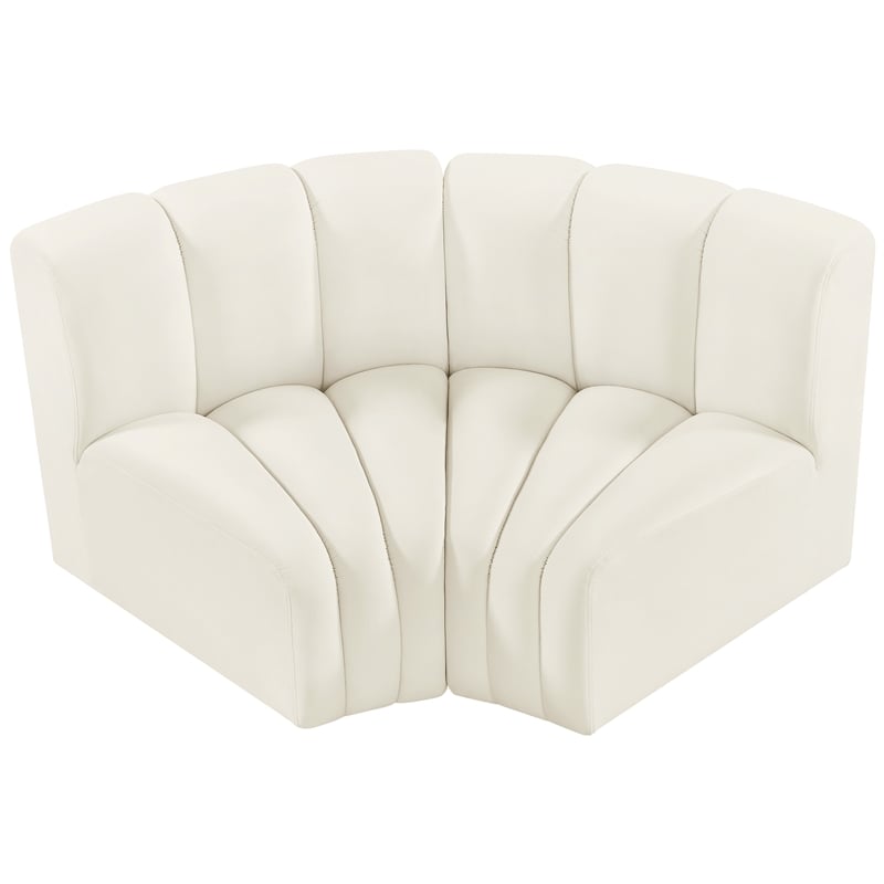 Meridian Furniture Arc Cream Velvet Modular Sectional