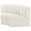 Meridian Furniture Arc Cream Velvet Modular Sectional