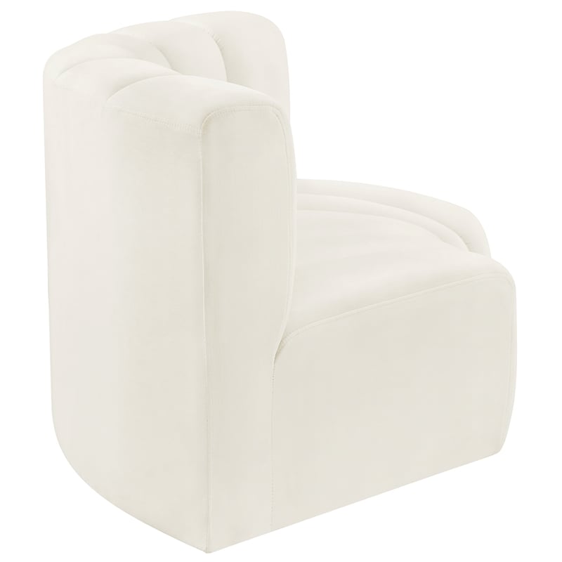 Meridian Furniture Arc Cream Velvet Modular Sectional