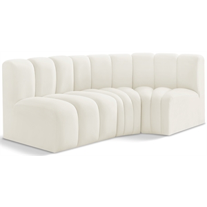 Meridian Furniture Arc Cream Velvet Modular Sectional
