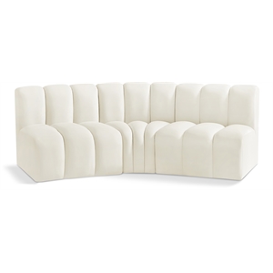 Meridian Furniture Arc Cream Velvet Modular Sectional