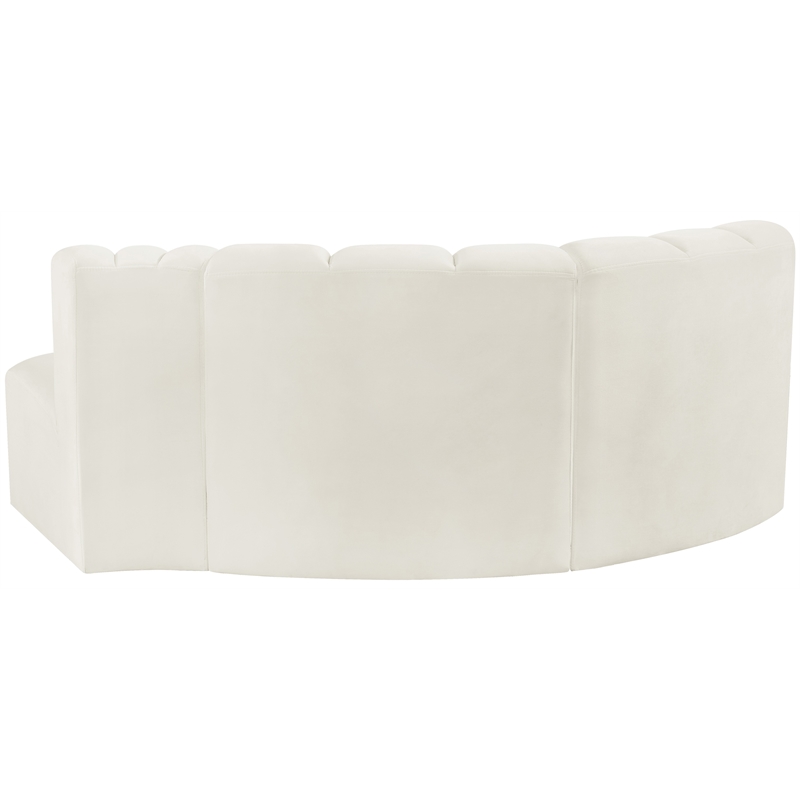 Meridian Furniture Arc Cream Velvet Modular Sectional