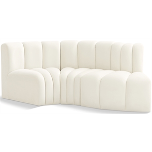 Meridian Furniture Arc Cream Velvet Modular Sectional
