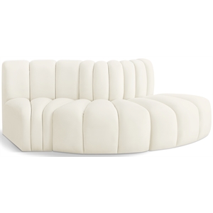 Meridian Furniture Arc Cream Velvet Modular Sectional