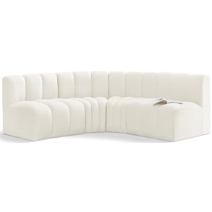 Meridian Furniture Arc Cream Velvet Modular Sectional