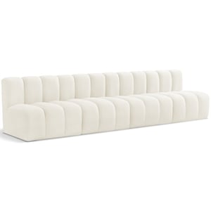Meridian Furniture Arc Cream Velvet Modular Sectional