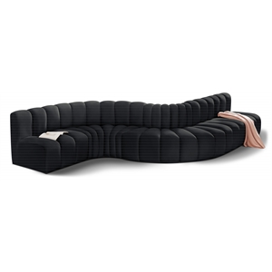 Meridian Furniture Arc Black Velvet Modular Sectional