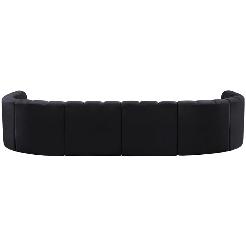 Meridian Furniture Arc Black Velvet Modular Sectional