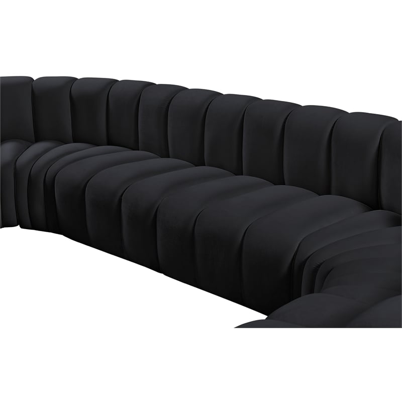 Meridian Furniture Arc Black Velvet Modular Sectional