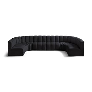 Meridian Furniture Arc Black Velvet Modular Sectional
