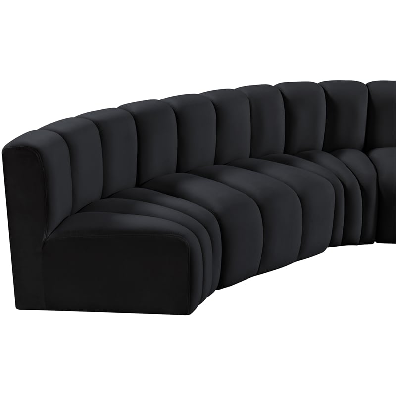 Meridian Furniture Arc Black Velvet Modular Sectional